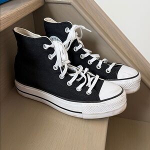 Platform Converse Chuck Taylor All Star High Top Sneakers - Black/White